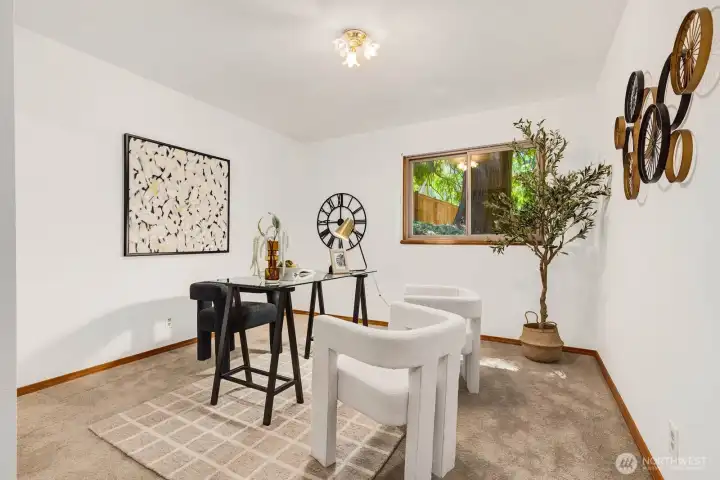 Guest bedroom #3, staged as an office, perfect for your work-from-home needs