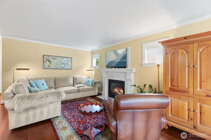 Beautiful cherry hardwoods throughout the first floor.