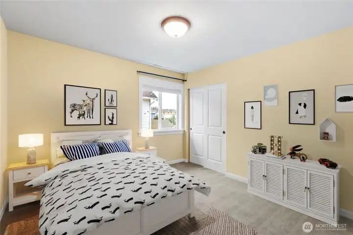 Third bedroom virtually staged for photo.