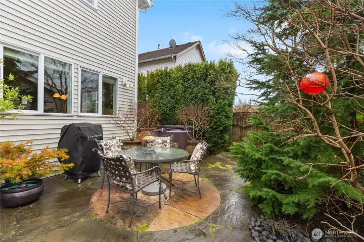 Beautiful backyard, professionally landscaped.