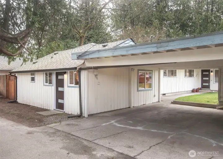 ADU entrance & Carport