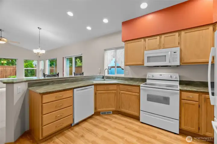 kitchen conveniently located.