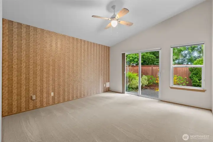 Primary With Slider to private courtyard.