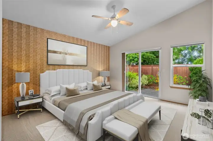 primary suite virtually   staged