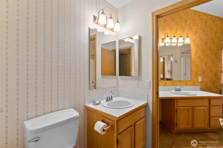 Primary Bath with separate sink and commode