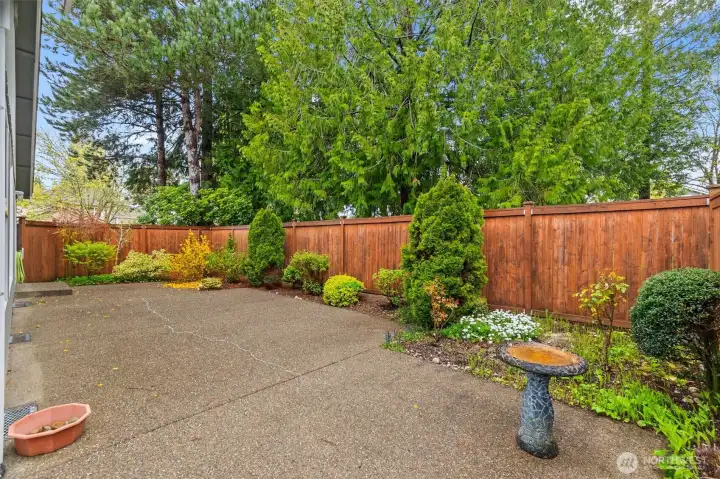 private fenced courtyard