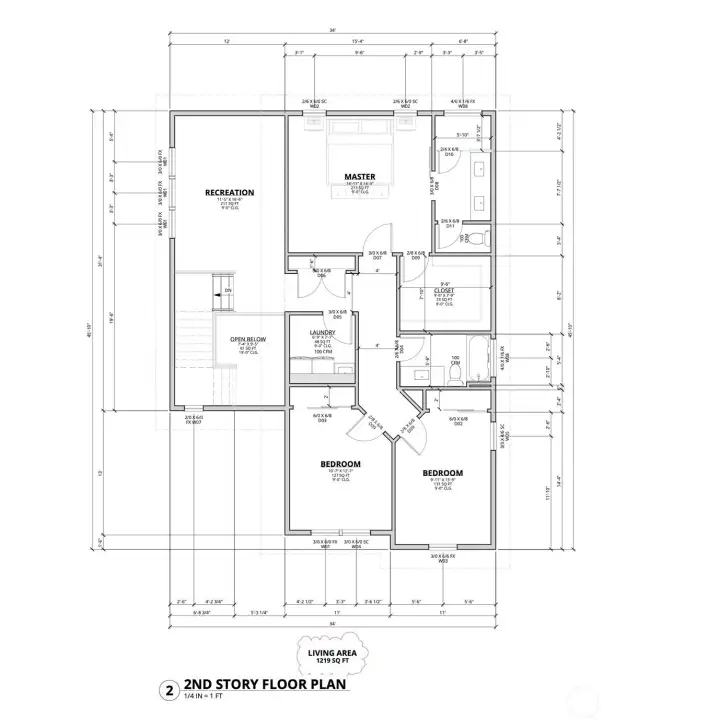 Second level floor plan offering additional bedrooms and flexible living space, ideal for guests, office, or multi-use needs. Well-balanced layout provides separation while maintaining comfort and versatility.