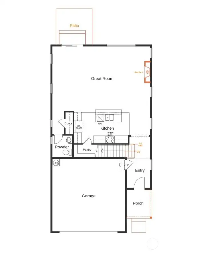First floor layout, not built home