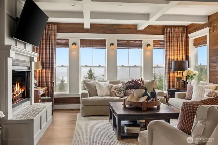 Family Room- Coffered Ceilings