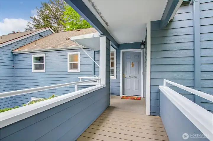 Covered breezeway takes you straight from your garage to your front door.