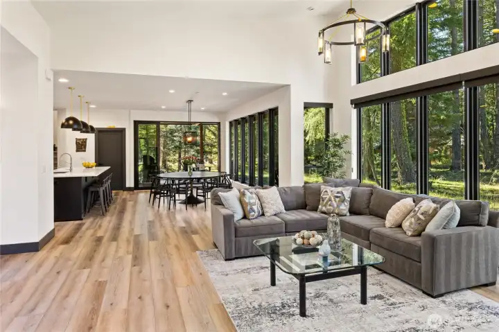 Beautiful and durable LVP flooring runs throughout the main living area, combining style with everyday functionality.