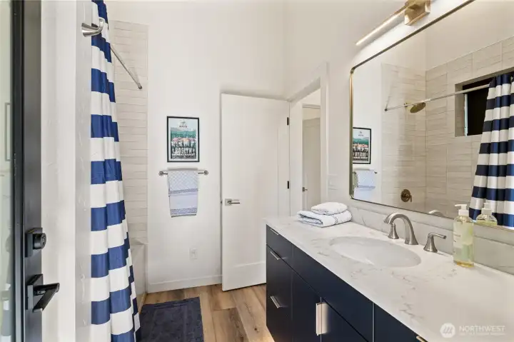 One of two guest bathrooms on the second level.