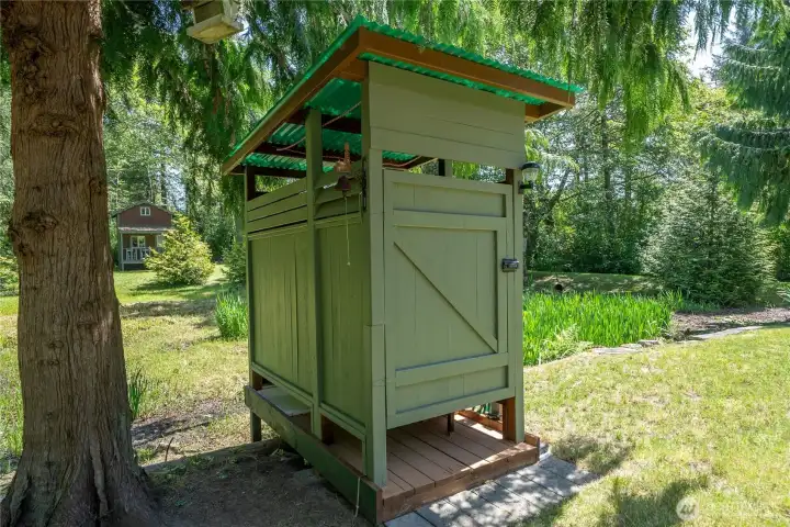 Outdoor shower.
