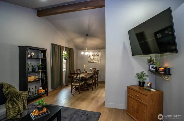 Living Room into the Dinning Room