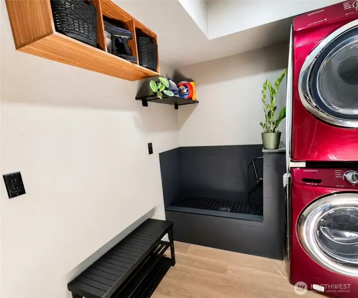 Laundry room with convenient dog wash