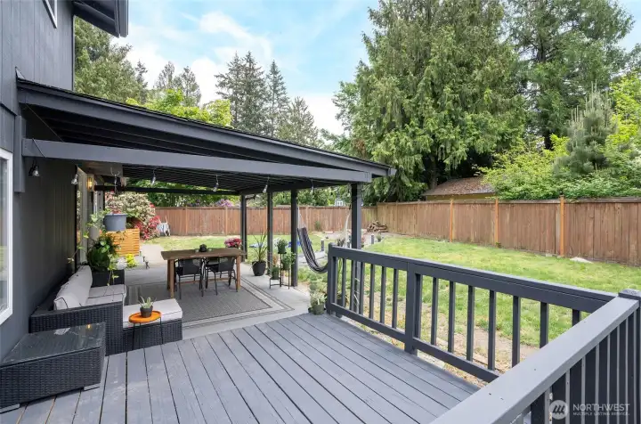 Back yard wood deck