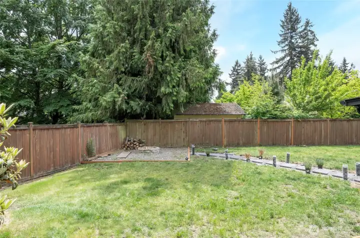 Back yard fire pit area
