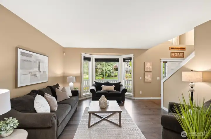 Living room off entry. Living room off entry.