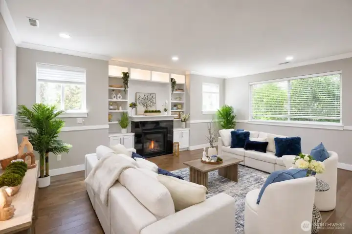 Cozy living room with gas fireplace. Cozy living room with gas fireplace.