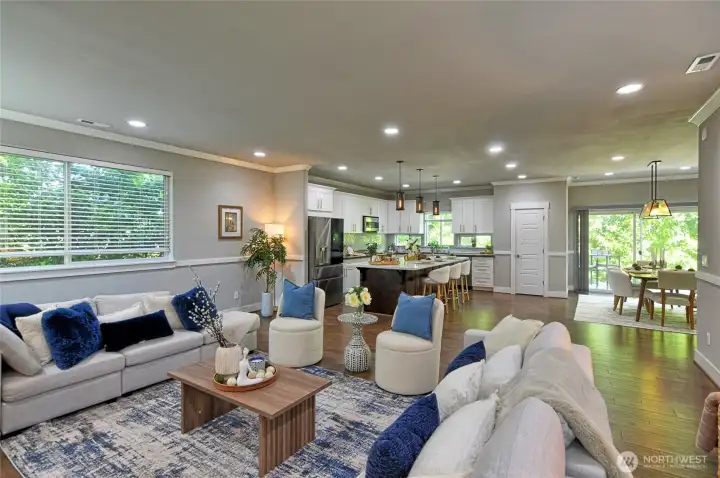 Open-concept living and dining areas designed for comfortable everyday living.