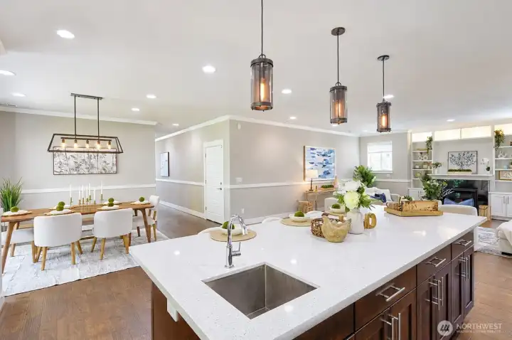 Open to the living room and dining area. Open to the living room and dining area.