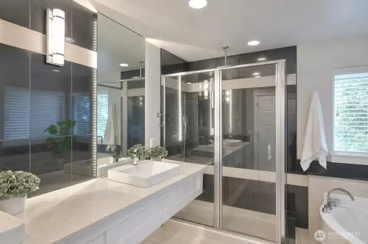 Oversized shower. Oversized shower.