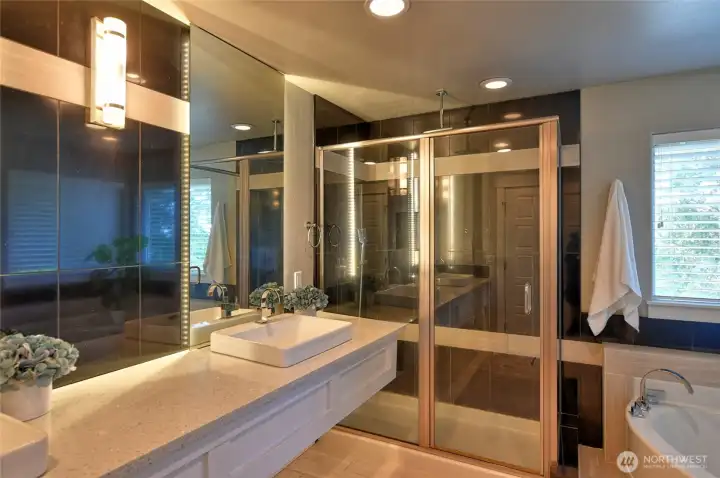 Oversized shower.