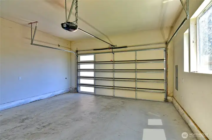 Attached two-car garage.