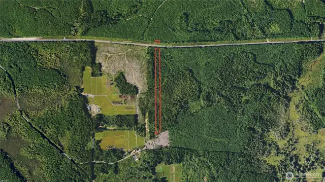 Overhead view with approximate boundaries in red.