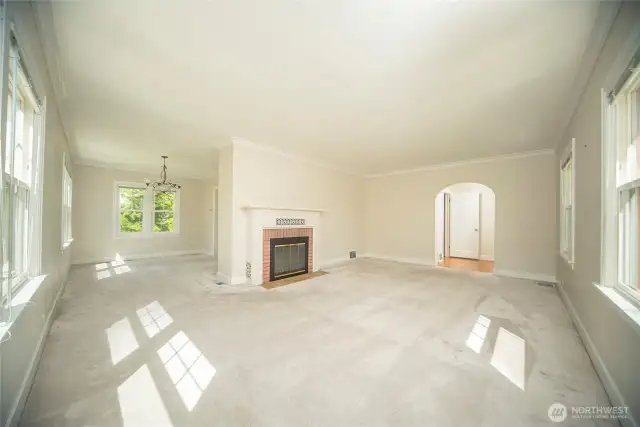 Main level living room thought to dining