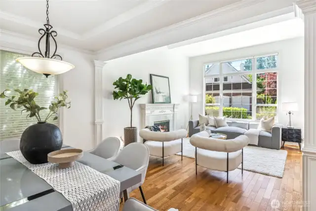 Architectural columns and details add interest.