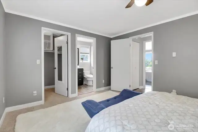 Primary bedroom with private bath and full walk in closet