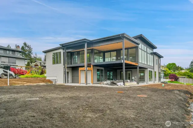 Situated on a flat, spacious lot.