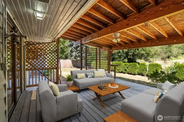 Covered deck perfect for entertaining