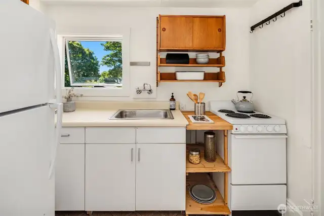 Upstairs kitchen.