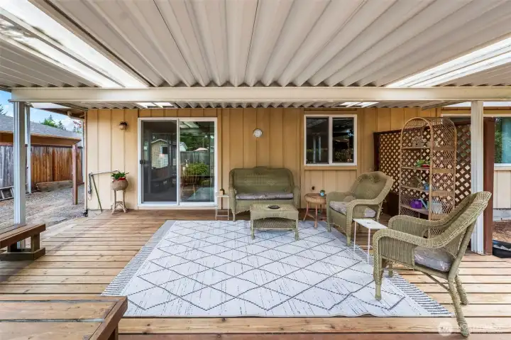 Expand your living space outdoors. The covered deck can be used year-round.