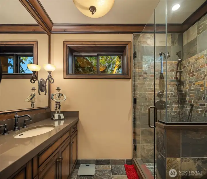The three quarter bath makes it a perfect extra bedroom suite as well.