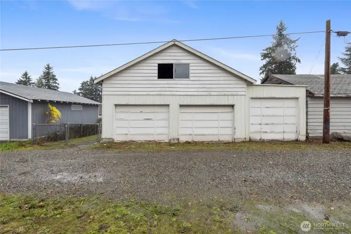 Alley view of garage