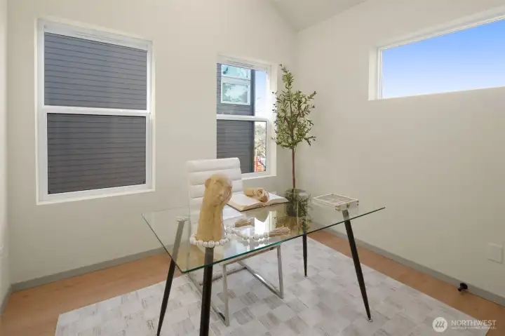 Versatile flex space, perfect for a quiet home office or guest bedroom.