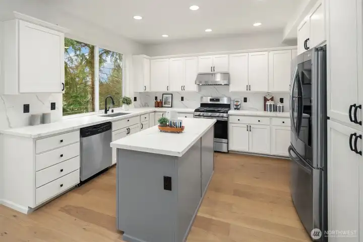 White & Gray Mix & Match cabinetry