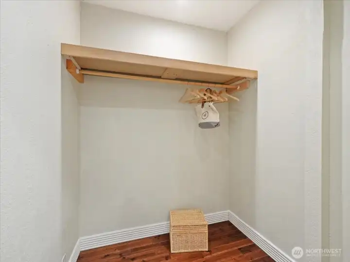The large walk in closet in the primary bedroom