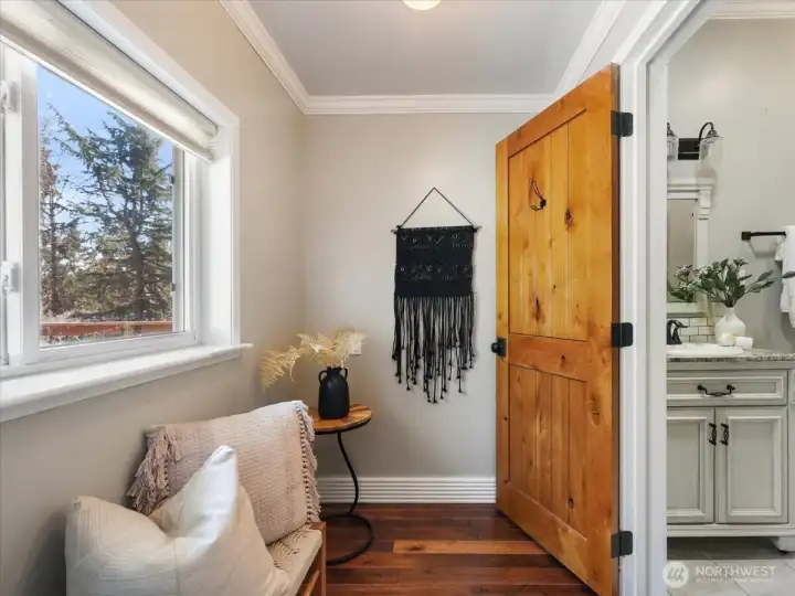 This is right outside the bathroom & utility room on the main floor