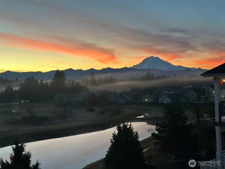 Mt. Rainier with morning sunrise!