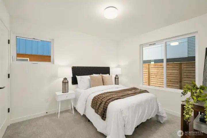 Large bedroom located on the ground level- addtionally features a walk-in closet!