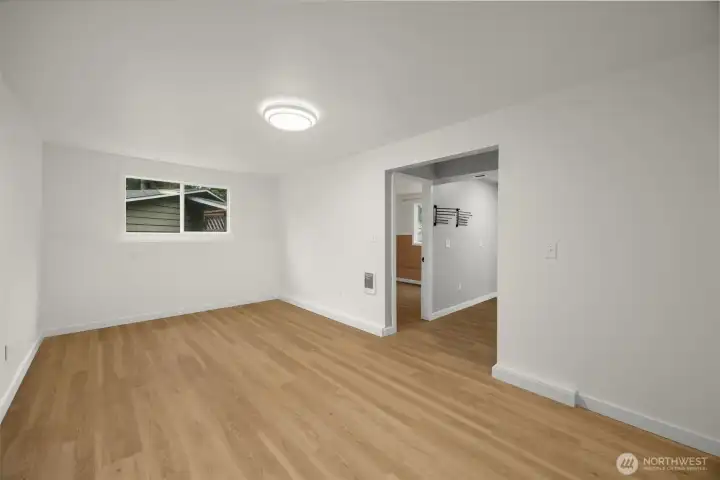 Flex room downstairs with access to garage.