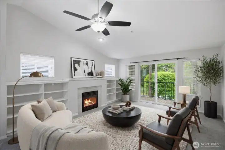 Living room with virtual staging
