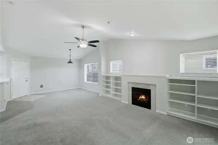 Living room and dining area