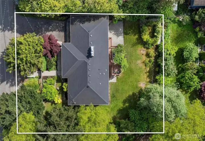 The overhead shot gives you a nice look at the lot and layout. You can even see the inner area of the bamboo zen garden on the upper right.