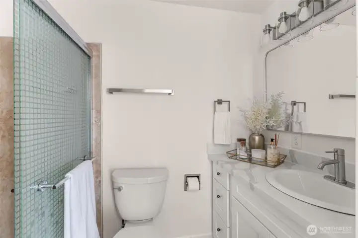 Renovated Hall Bathroom. Renovated Hall Bathroom.