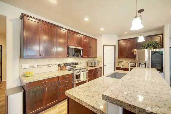 Granite countertops, extra tall cabinets for storage. Walk in Pantry Granite countertops, extra tall cabinets for storage. Walk in Pantry
